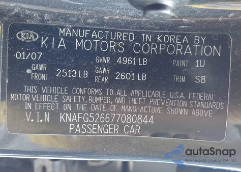 2007 Kia Rondo Ex V6 z USA, uszkodzony, nr VIN KNAFG526677080844